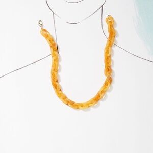Anthropologie Honey Amber Chain-Link Necklace